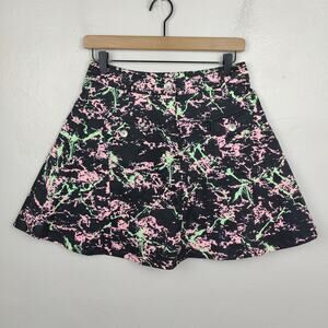 Love Moschino Printed‎ Mini Skirt Womens 4 US Black Pink Green Paint Spatter Y2K